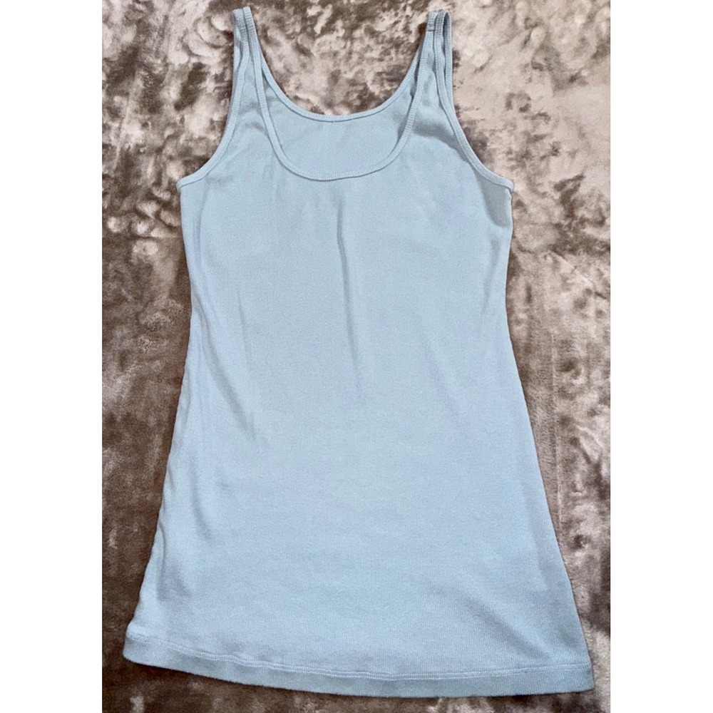 James Perse Tank Top Women 4-XL Light Blue Excellent Ribbed Cotton